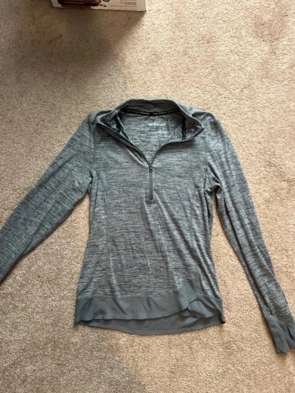 Terramar Women’s Gray Quarter Zip Athletic Top